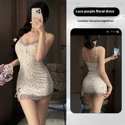 Pure Desire Small Chest Strap Chest Pad Lace Hot Girl Skirt