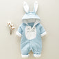 padded cotton baby romper + hooded + Onesies newborn + climbing clothes