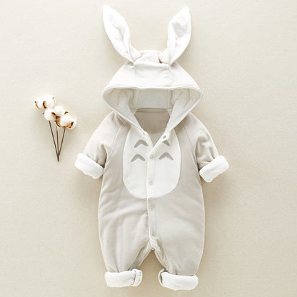 padded cotton baby romper + hooded + Onesies newborn + climbing clothes