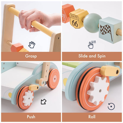 Wooden Baby Walker Push With ABC 123