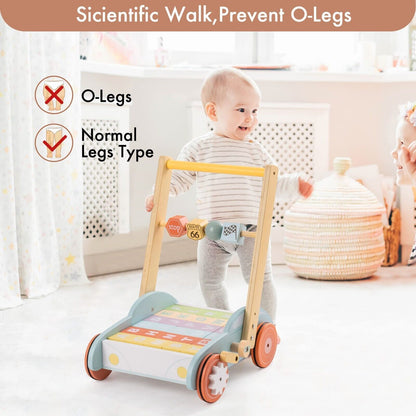 Wooden Baby Walker Push With ABC 123