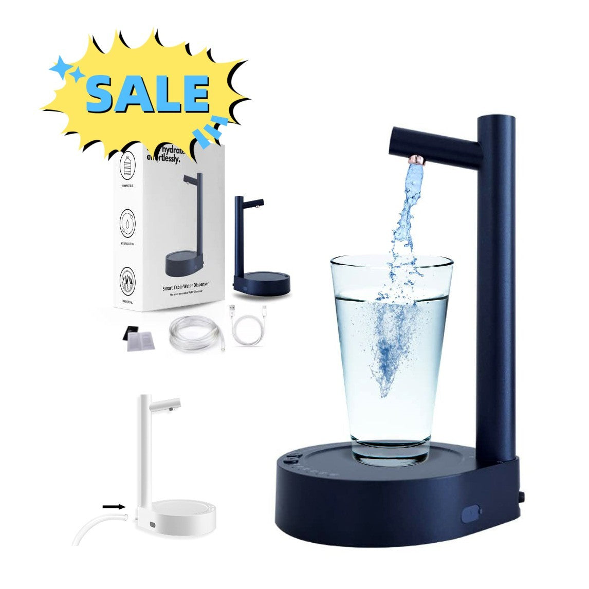 Desk Dispenser Electric Water Gallon Automatic Water Bottle Dispenser Rechargeable Water Dispenser