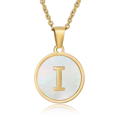 fashion round letter stainless steel plating necklace