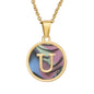 fashion round letter stainless steel plating necklace