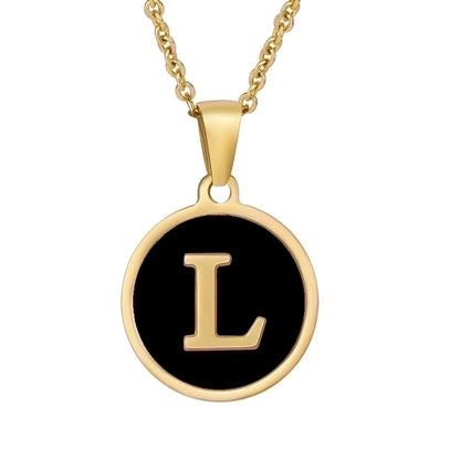 fashion round letter stainless steel plating necklace