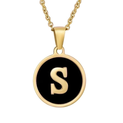 fashion round letter stainless steel plating necklace