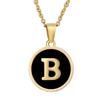 fashion round letter stainless steel plating necklace