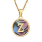 fashion round letter stainless steel plating necklace