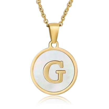 fashion round letter stainless steel plating necklace