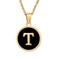 fashion round letter stainless steel plating necklace