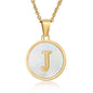 fashion round letter stainless steel plating necklace