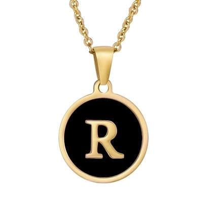 fashion round letter stainless steel plating necklace