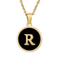 fashion round letter stainless steel plating necklace