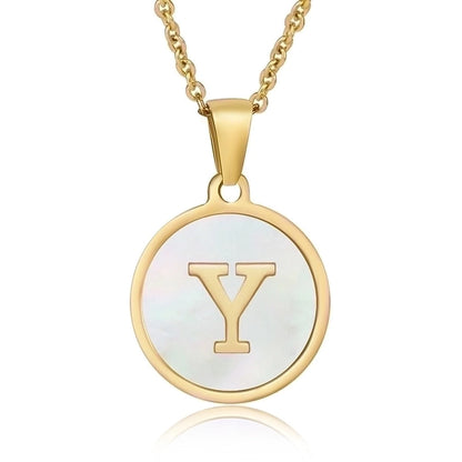 fashion round letter stainless steel plating necklace