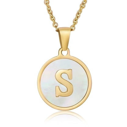 fashion round letter stainless steel plating necklace