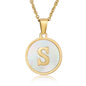 fashion round letter stainless steel plating necklace