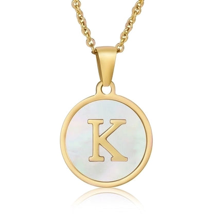 fashion round letter stainless steel plating necklace