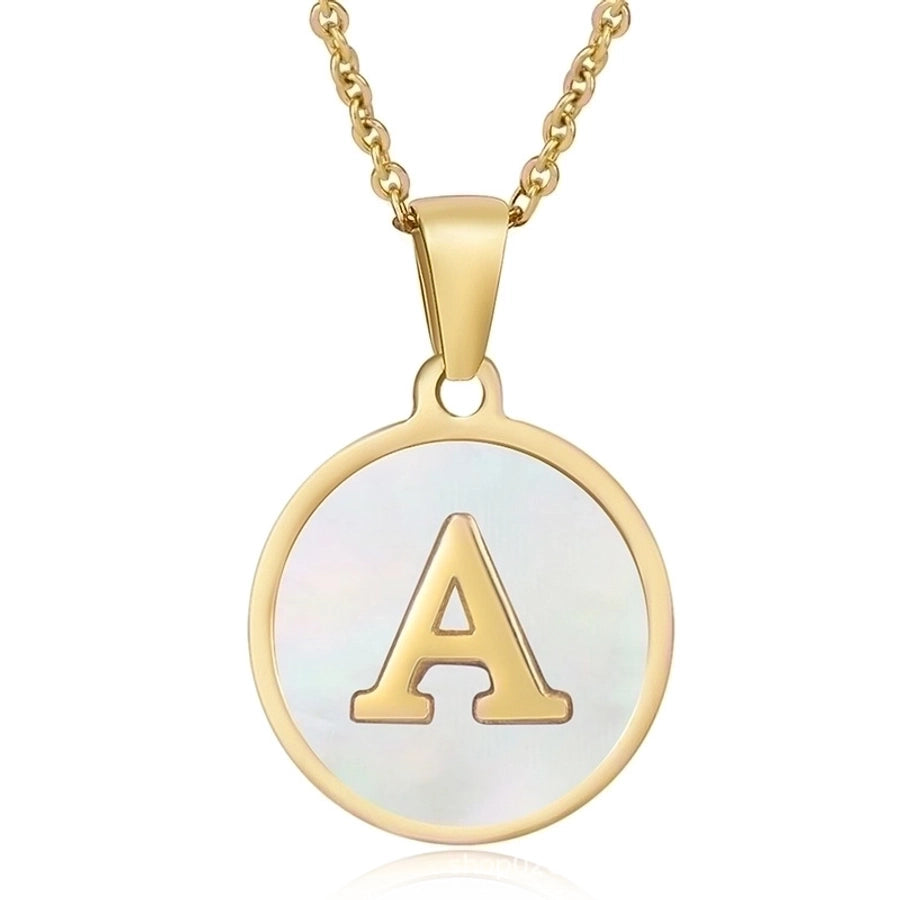 fashion round letter stainless steel plating necklace