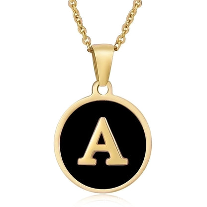 fashion round letter stainless steel plating necklace