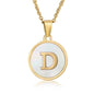 fashion round letter stainless steel plating necklace