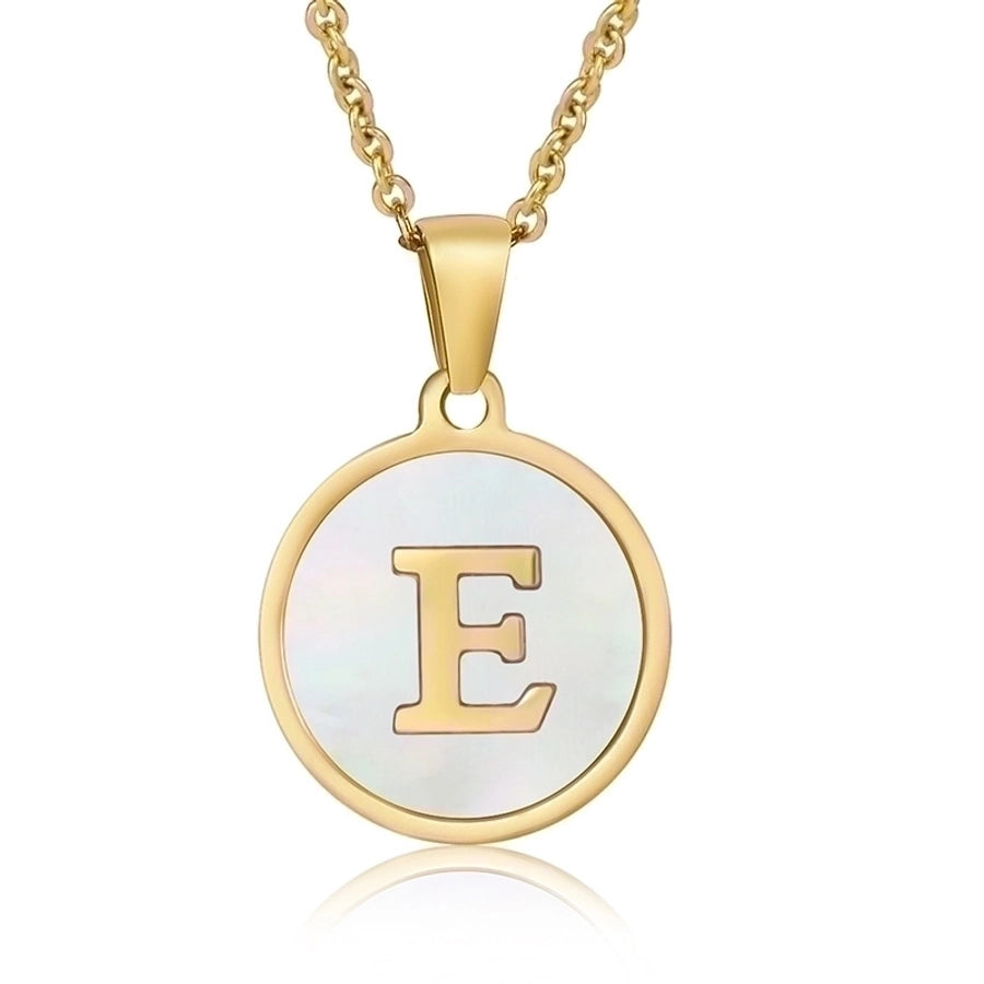 fashion round letter stainless steel plating necklace