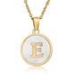 fashion round letter stainless steel plating necklace