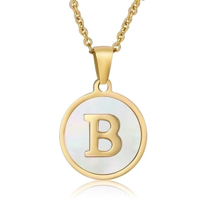 fashion round letter stainless steel plating necklace