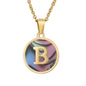 fashion round letter stainless steel plating necklace