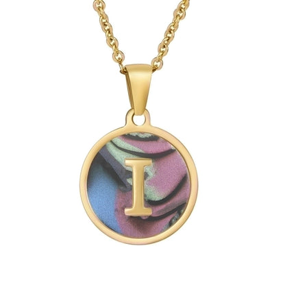 fashion round letter stainless steel plating necklace