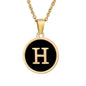 fashion round letter stainless steel plating necklace