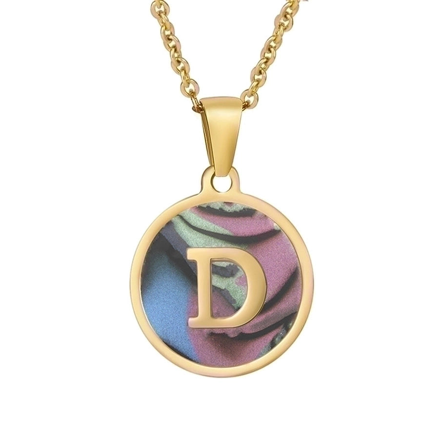 fashion round letter stainless steel plating necklace