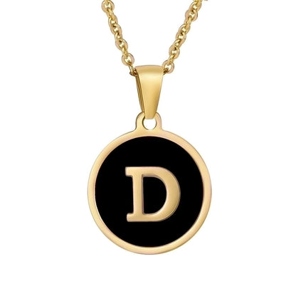 fashion round letter stainless steel plating necklace