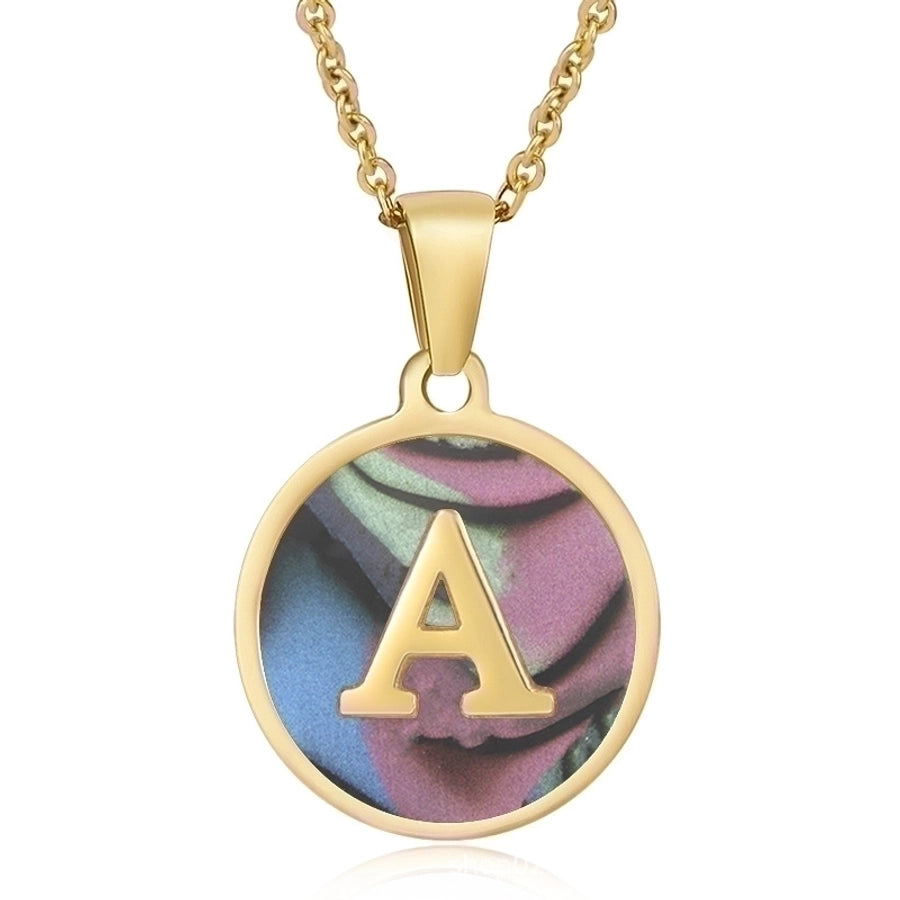 fashion round letter stainless steel plating necklace