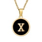 fashion round letter stainless steel plating necklace