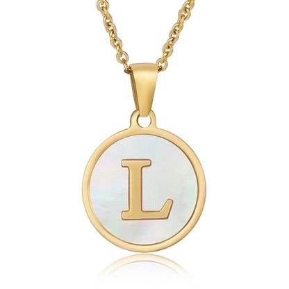 fashion round letter stainless steel plating necklace