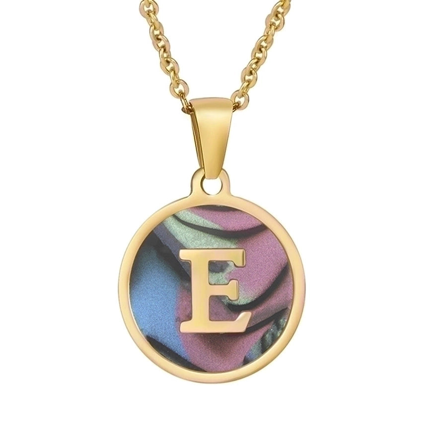 fashion round letter stainless steel plating necklace