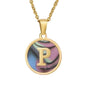 fashion round letter stainless steel plating necklace