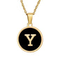 fashion round letter stainless steel plating necklace