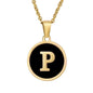 fashion round letter stainless steel plating necklace