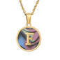 fashion round letter stainless steel plating necklace