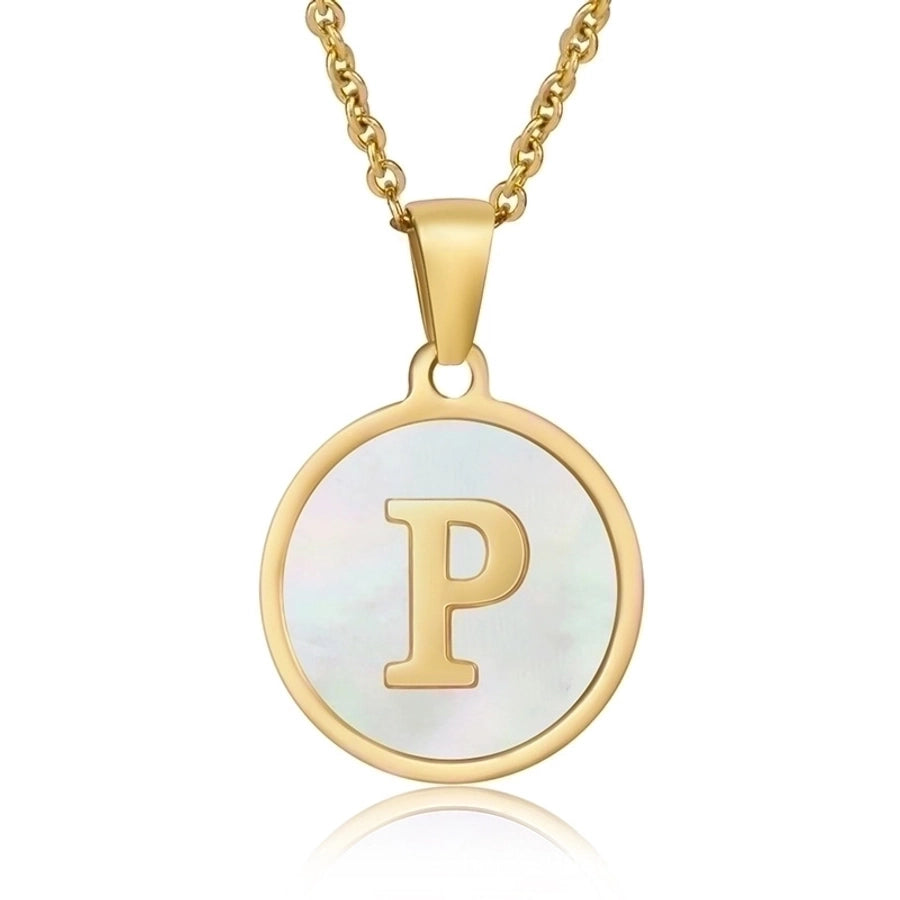 fashion round letter stainless steel plating necklace