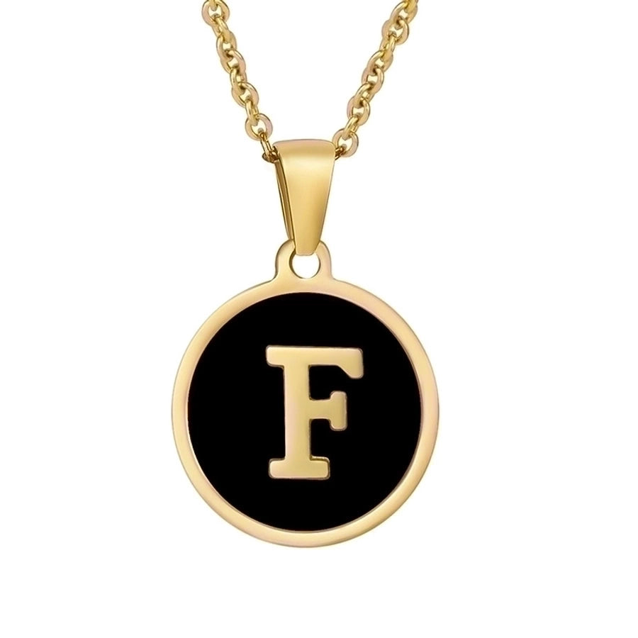 fashion round letter stainless steel plating necklace