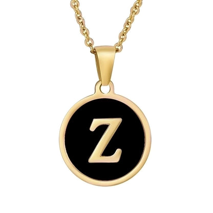 fashion round letter stainless steel plating necklace