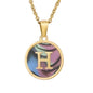 fashion round letter stainless steel plating necklace