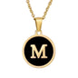 fashion round letter stainless steel plating necklace